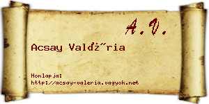 Acsay Valéria névjegykártya